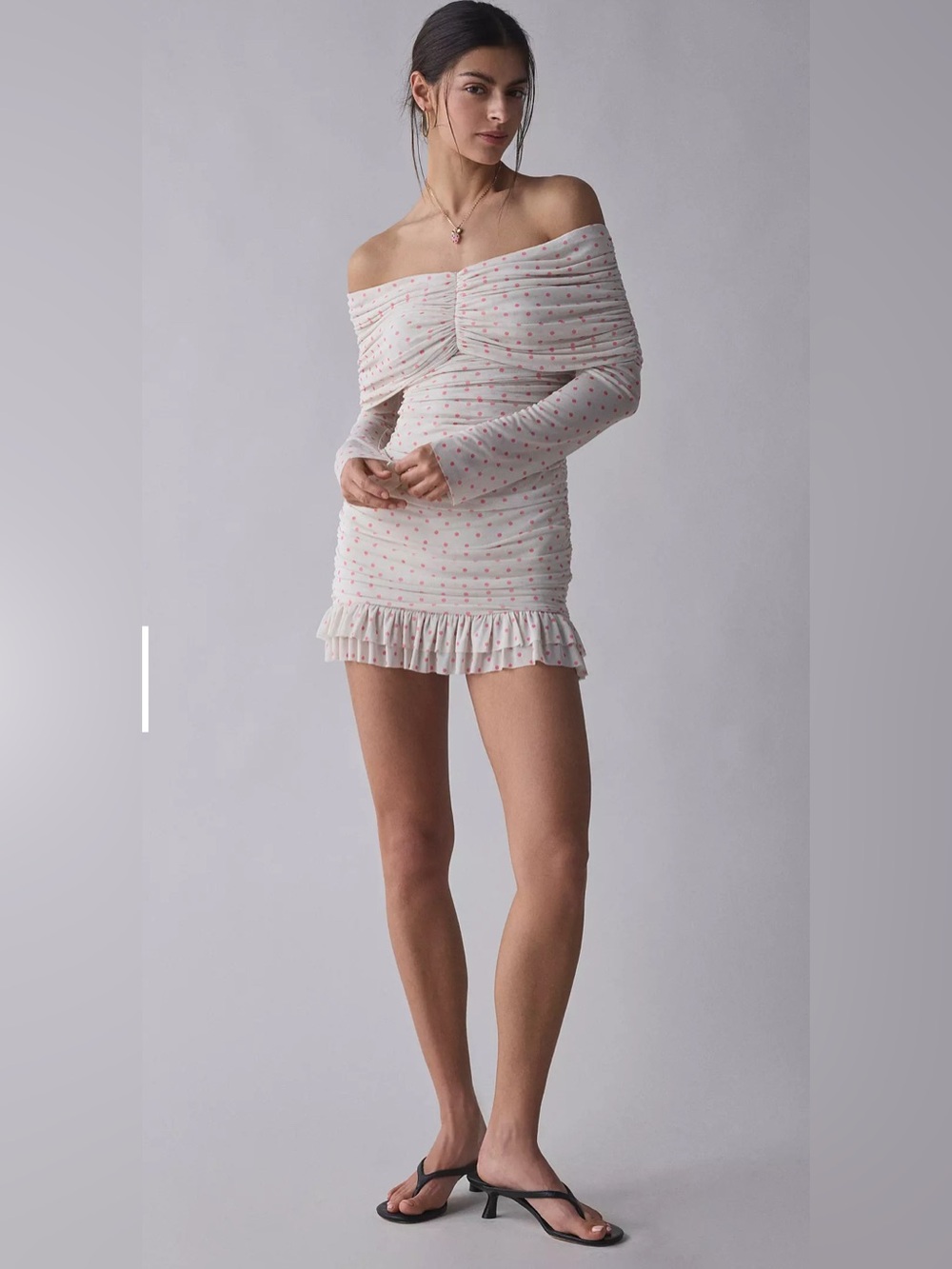 NWT AFRM Fay Polka Dot Off the Shoulder Mini Dress Size XXS #feminine #partywear